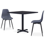 3-osainen ulkoruokailuryhmä metalli ja PP harmaa