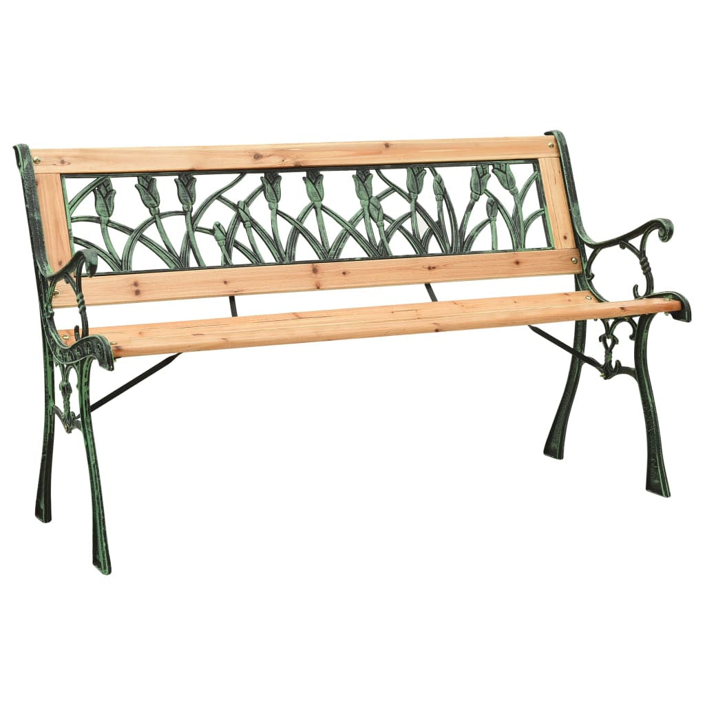 Trädgårdsbänk 122 cm gjutjärn och massiv gran