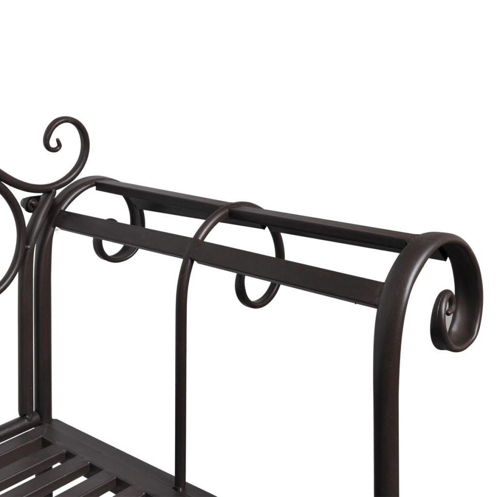 Puutarhapenkki 132 cm teräs antiikinruskea