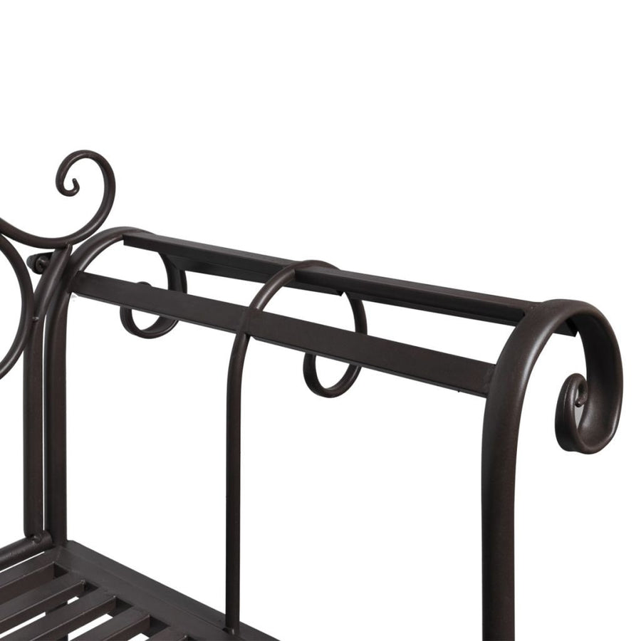 Puutarhapenkki 132 cm teräs antiikinruskea