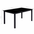 10-osainen Ulkoruokailuryhmä alumiini musta