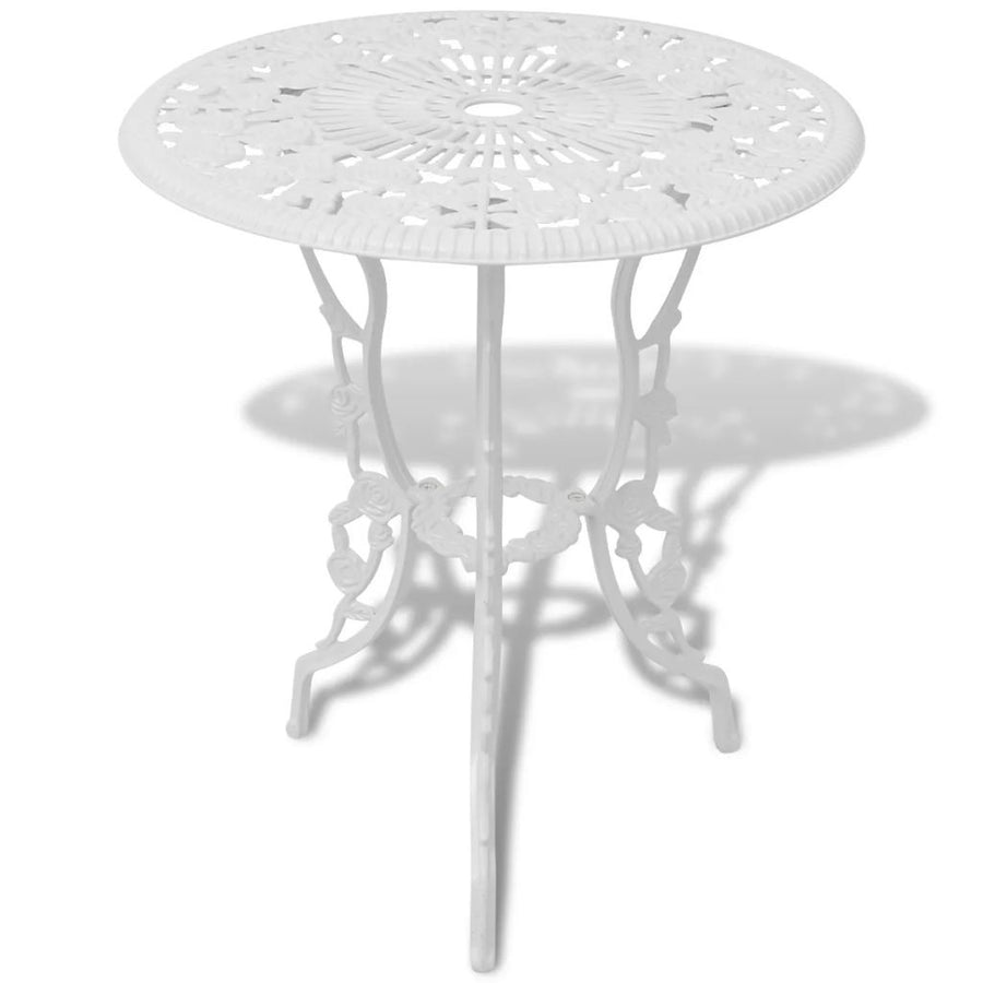 3-delat bistroset, gjuten aluminium, vitt