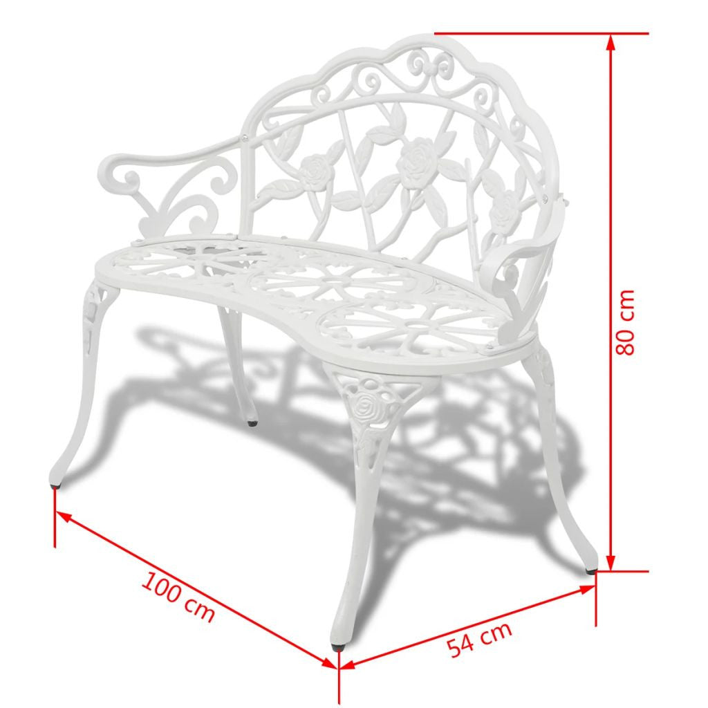 Vit trädgårdsbänk 100 cm