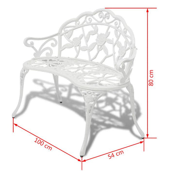 Vit trädgårdsbänk 100 cm