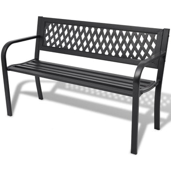 Puutarhapenkki 118 cm, musta teräs