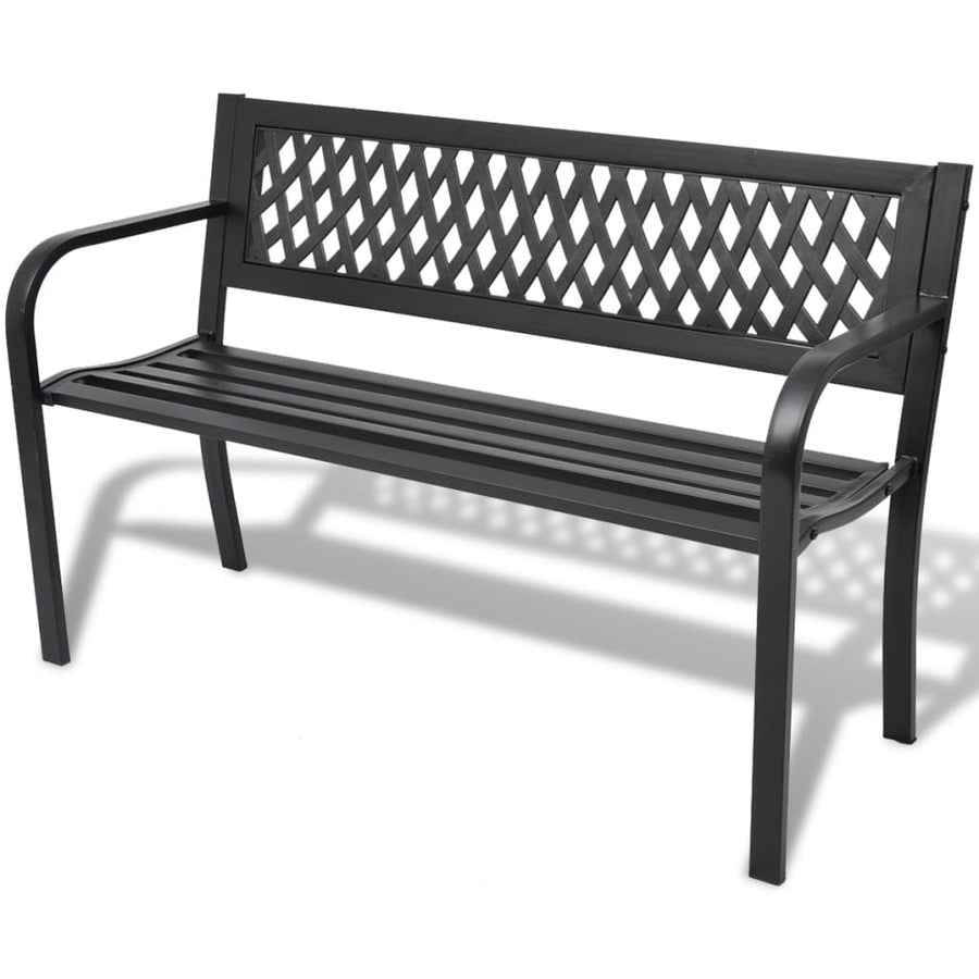 Puutarhapenkki 118 cm, musta teräs
