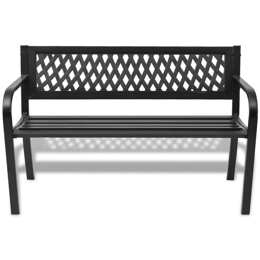 Trädgårdsbänk 118 cm, svart stål