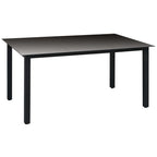 7-osainen Ulkoruokailuryhmä alumiini ja polyrottinki