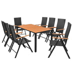 9-osainen Ulkoruokailuryhmä WPC ja polyrottinki musta