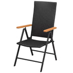 9-osainen Ulkoruokailuryhmä WPC ja polyrottinki musta