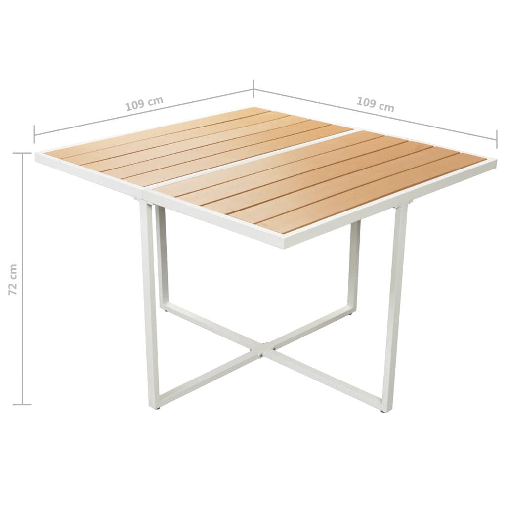 9-osainen Ulkoruokailuryhmä WPC pöytälevy alumiini