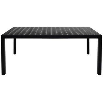 Trädgårdsbord, svart, 185x90x74 cm, aluminium och WPC