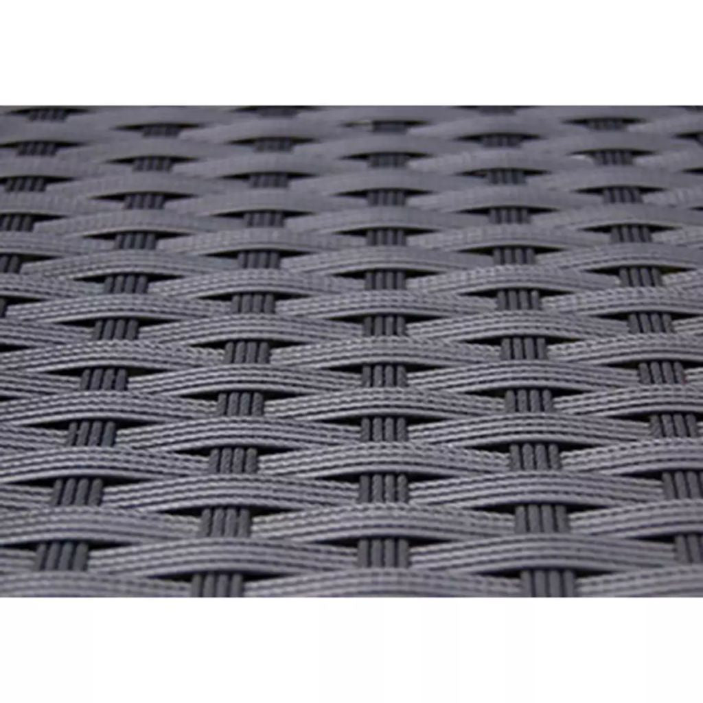 5-osainen Ulkoruokailuryhmä tyynyillä polyrottinki musta