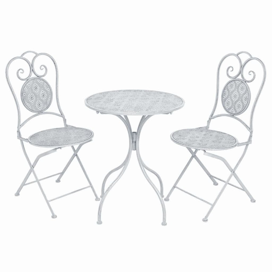 3-delat bistroset, stålgråvitt