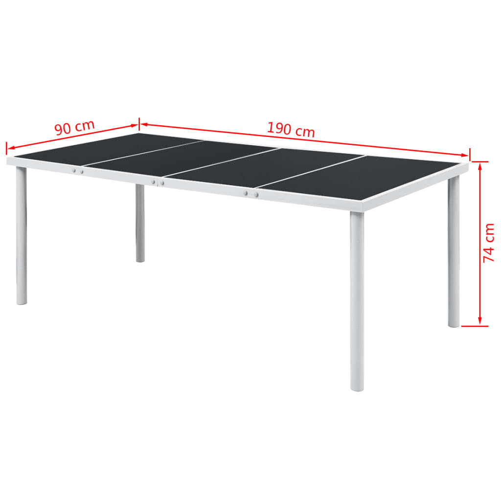 9-osainen Ulkoruokailuryhmä teräs musta