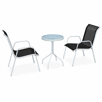 3-delat bistroset Stål svart