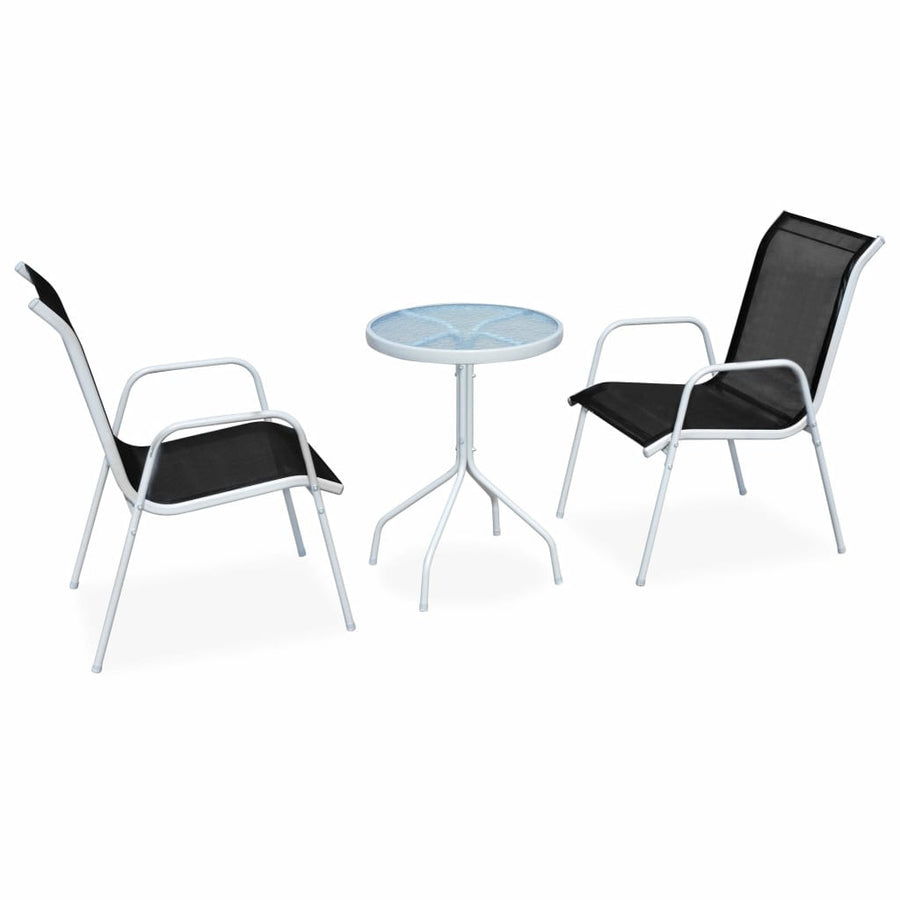 3-delat bistroset Stål svart
