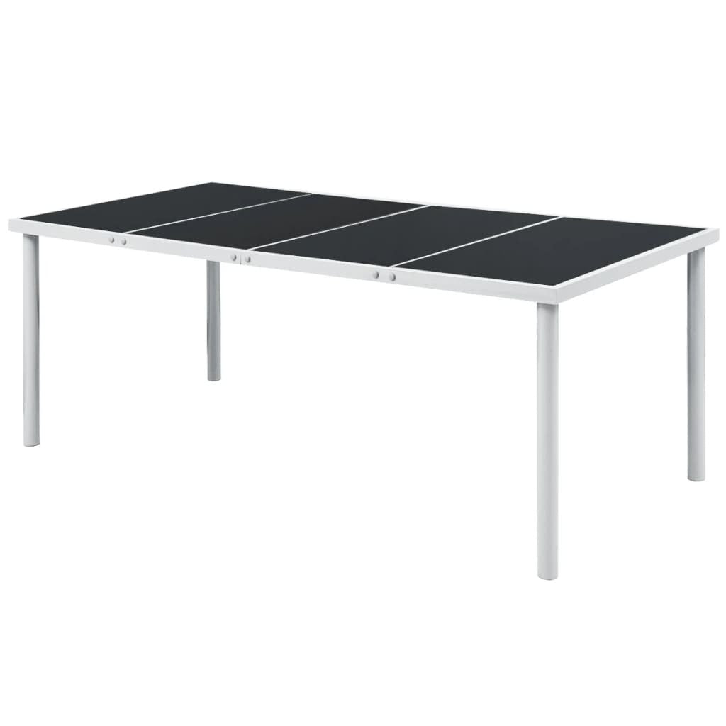 Trädgårdsbord 190x90x74 cm svart stål