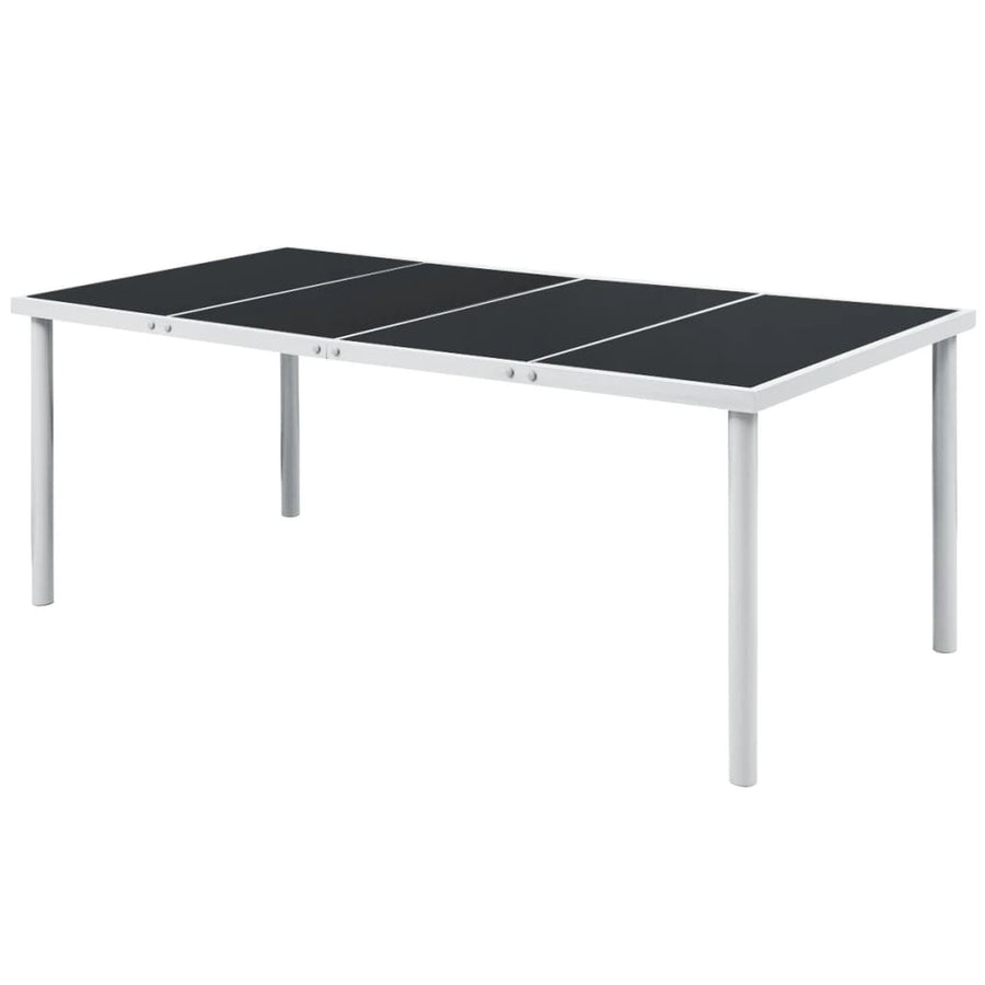 Trädgårdsbord 190x90x74 cm svart stål