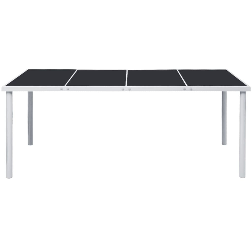 Trädgårdsbord 190x90x74 cm svart stål