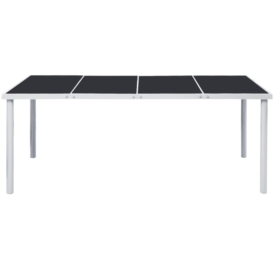 Trädgårdsbord 190x90x74 cm svart stål
