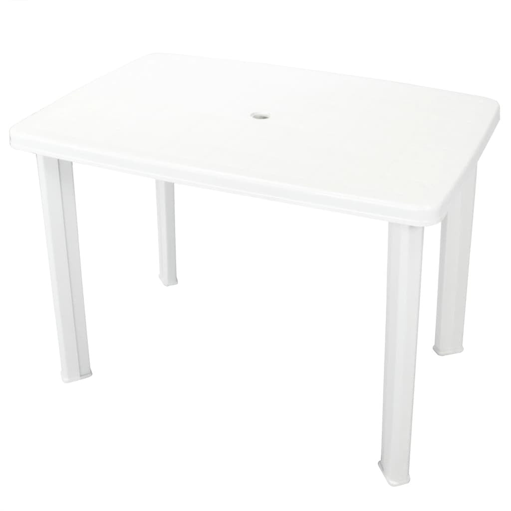 Trädgårdsbord, vitt, 101x68x72 cm, plast