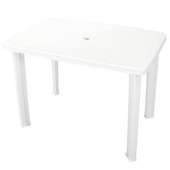 Trädgårdsbord, vitt, 101x68x72 cm, plast