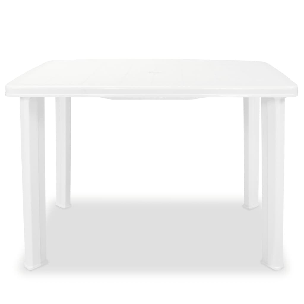 Puutarhapöytä valkoinen 101x68x72 cm muovi