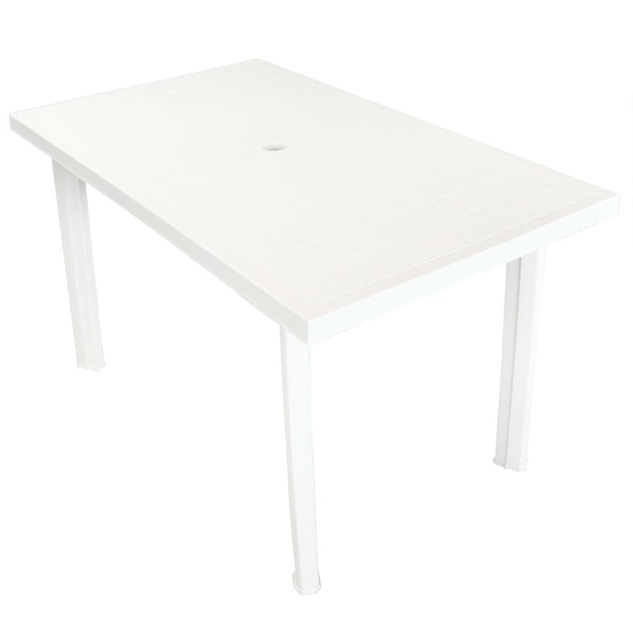 Trädgårdsbord, vitt, 126x76x72 cm, plast