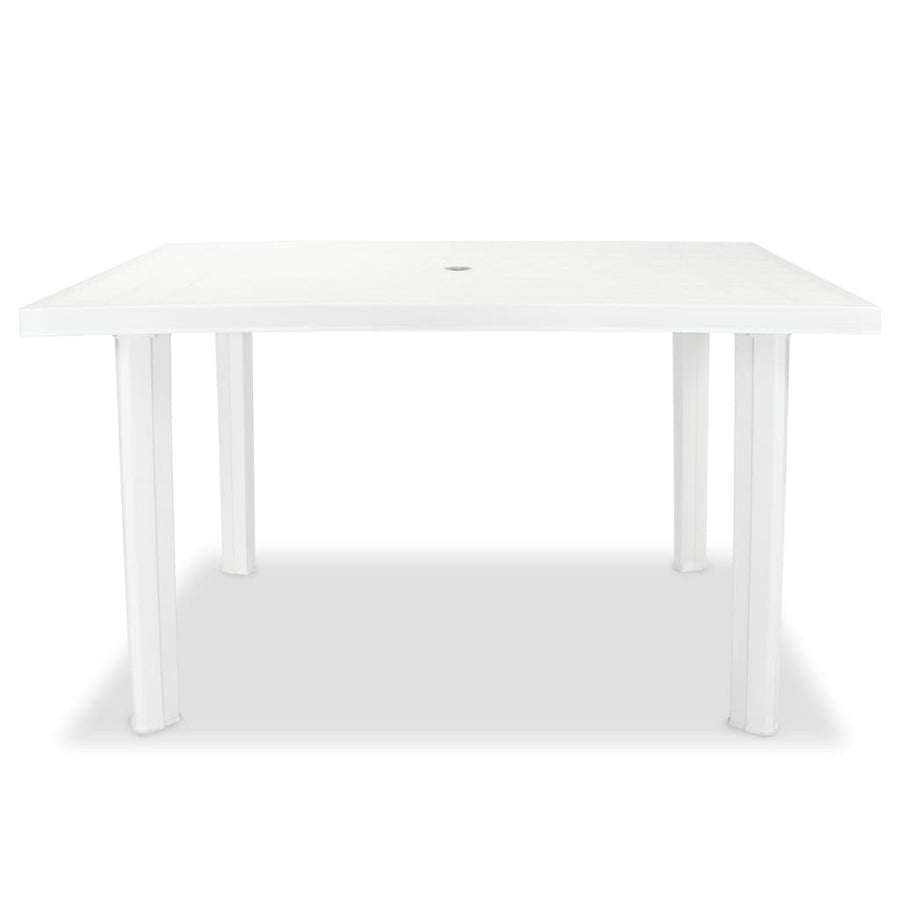 Trädgårdsbord, vitt, 126x76x72 cm, plast