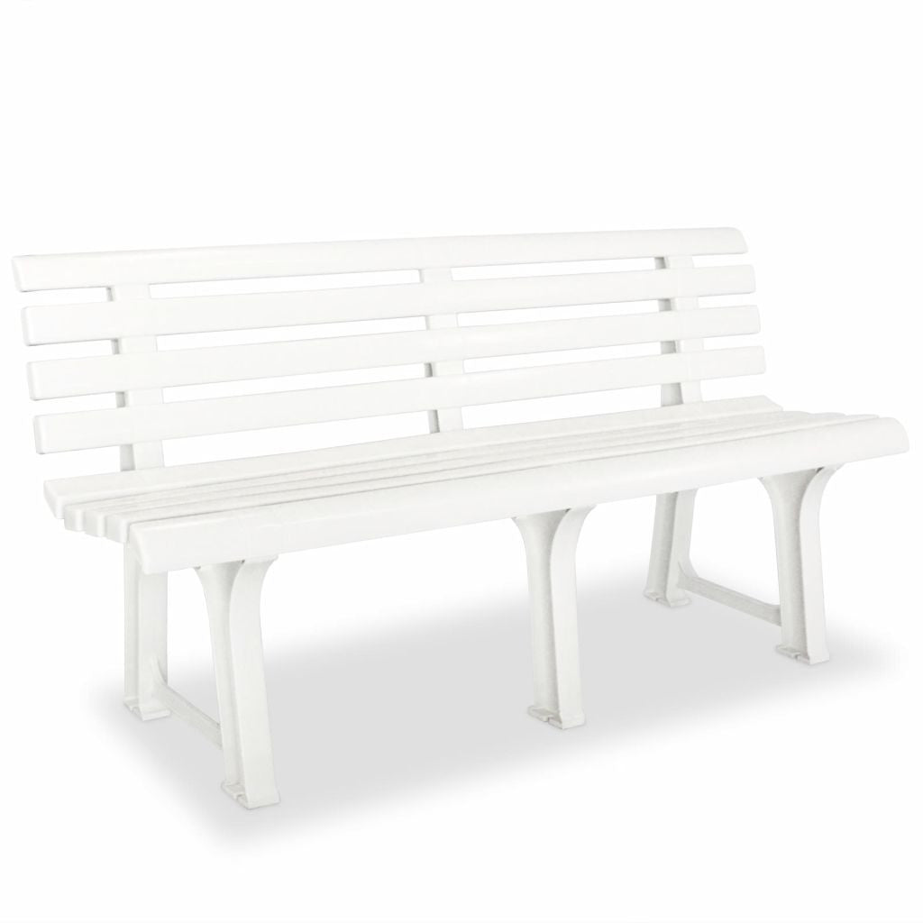 Trädgårdsbänk 145,5 cm plast vit