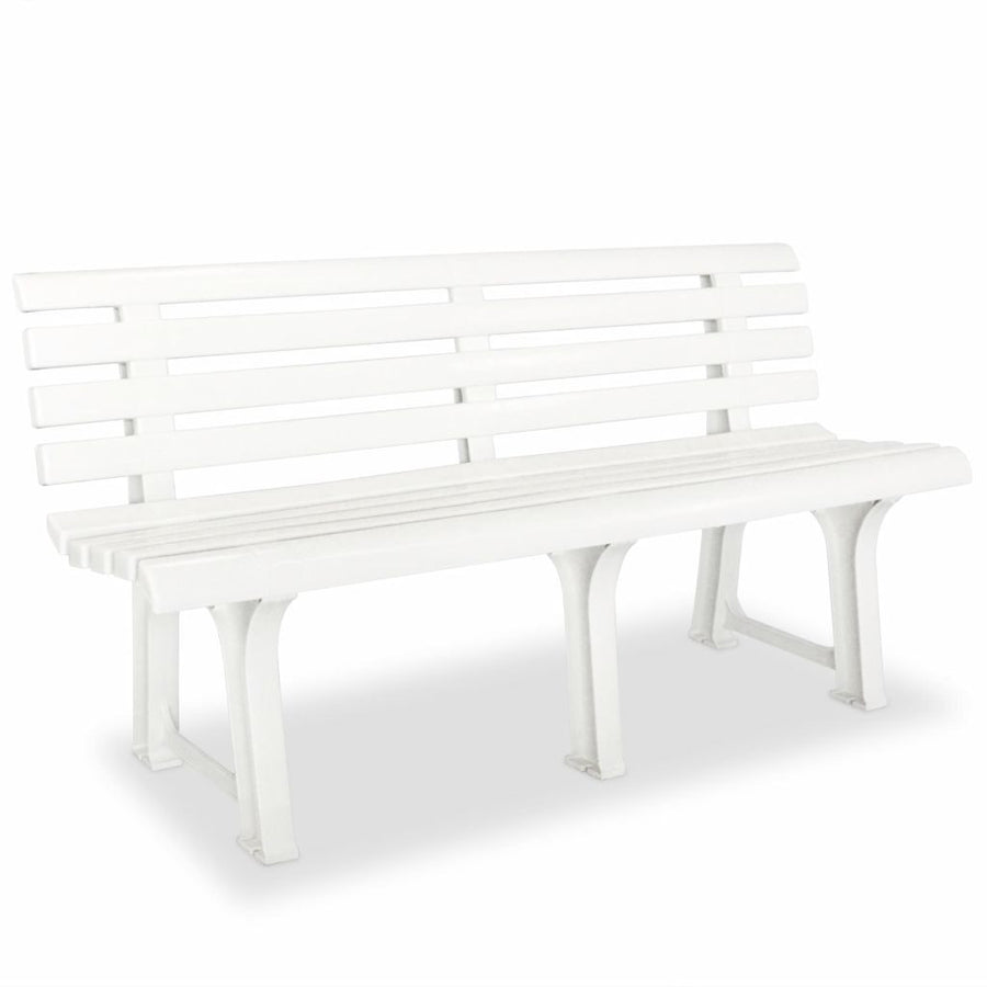 Puutarhapenkki 145,5 cm muovi valkoinen