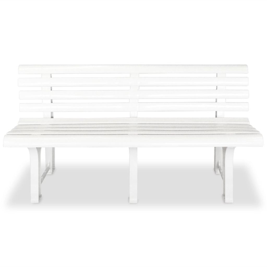 Trädgårdsbänk 145,5 cm plast vit