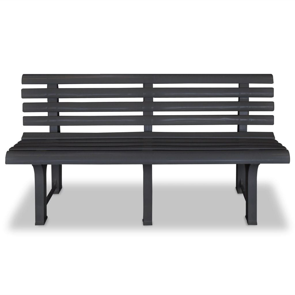 Trädgårdsbänk 145,5 cm plast antracit
