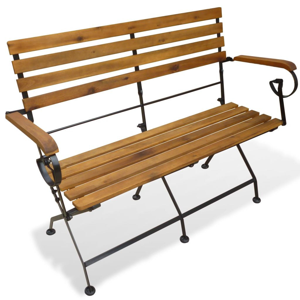 Hopfällbar trädgårdsbänk 112 cm akaciaträ