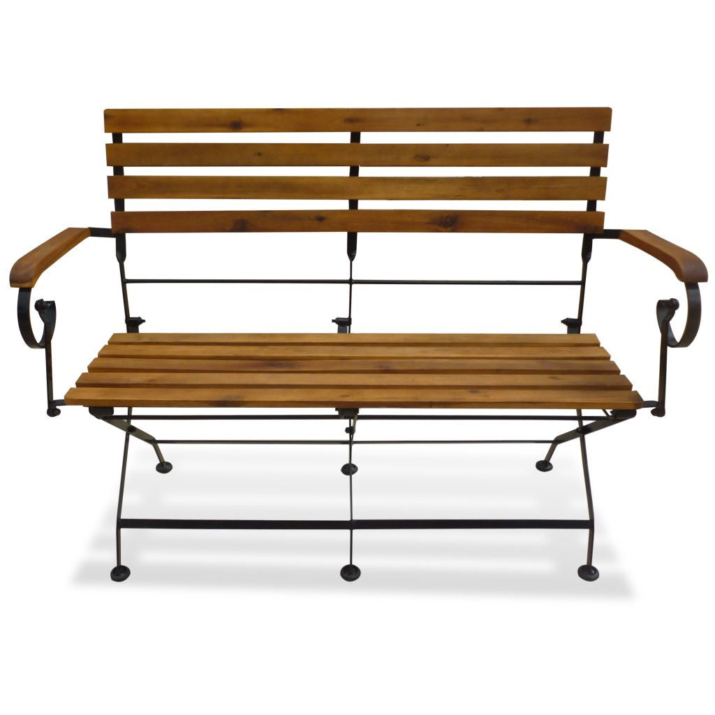 Hopfällbar trädgårdsbänk 112 cm akaciaträ