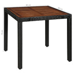 27-osainen Ulkoruokailuryhmä polyrottinki ja akaasiapuu musta