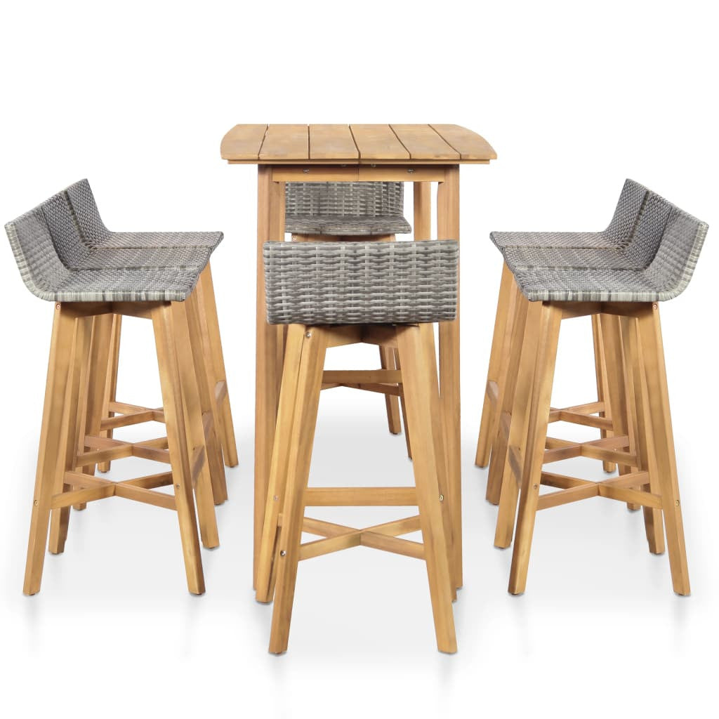 9-osainen Ulkoruokailuryhmä täysi akaasiapuu