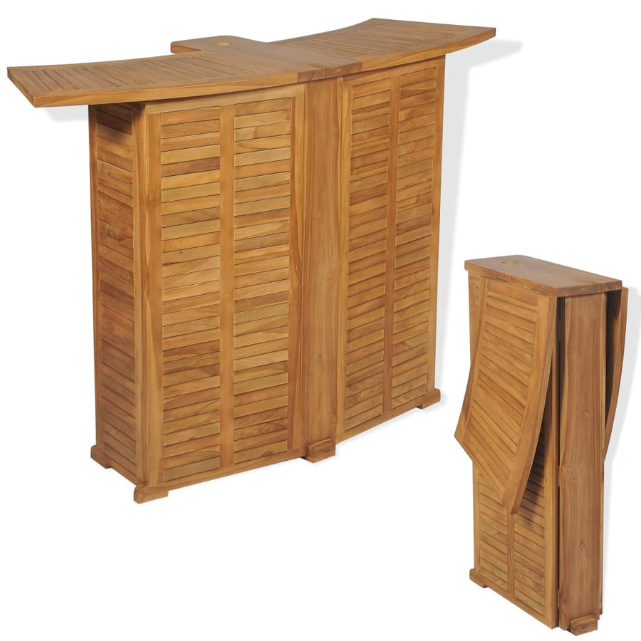 Hopfällbart barbord 155x53x105 cm teak
