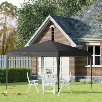 Pop-up-katos 2,95 x 2,95 m kantolaukulla, UV-suoja, musta