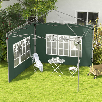 Ikkunalliset sivuseinät pop-up-paviljonkiin 3 x 3 / 3 x 4 m, 2 kpl, vihreä