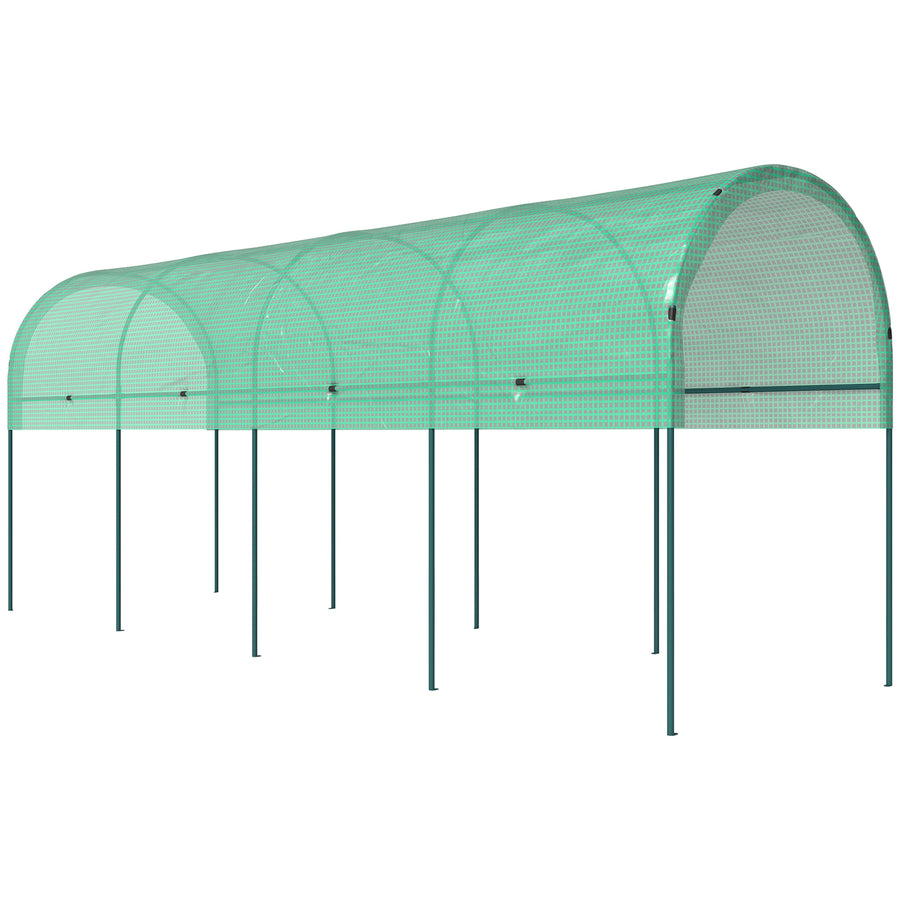 Avoin tomaattitunneli kaarikatolla, 400 x 120 x 170 cm, vihreä
