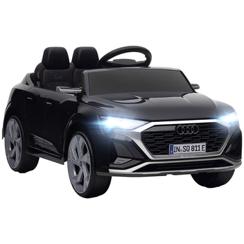 Lasten sähköauto Audi Q8 e-tron Sportback 12V, kaukosäädin, jousitus, 3–5 v, musta
