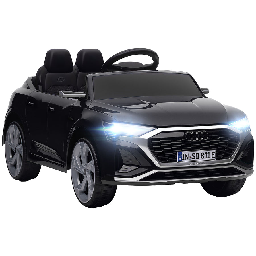 Lasten sähköauto Audi Q8 e-tron Sportback 12V, kaukosäädin, jousitus, 3–5 v, musta