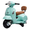 Lasten sähkömopo Mini Vespa GTS litiumakulla, selkänoja ja tukipyörät, 1,5–3 v, vihreä