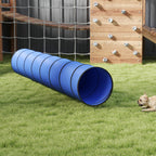 Koiran agility-tunneli 300 x 50 cm, pop up, maapiikit ja kantolaukku, sininen