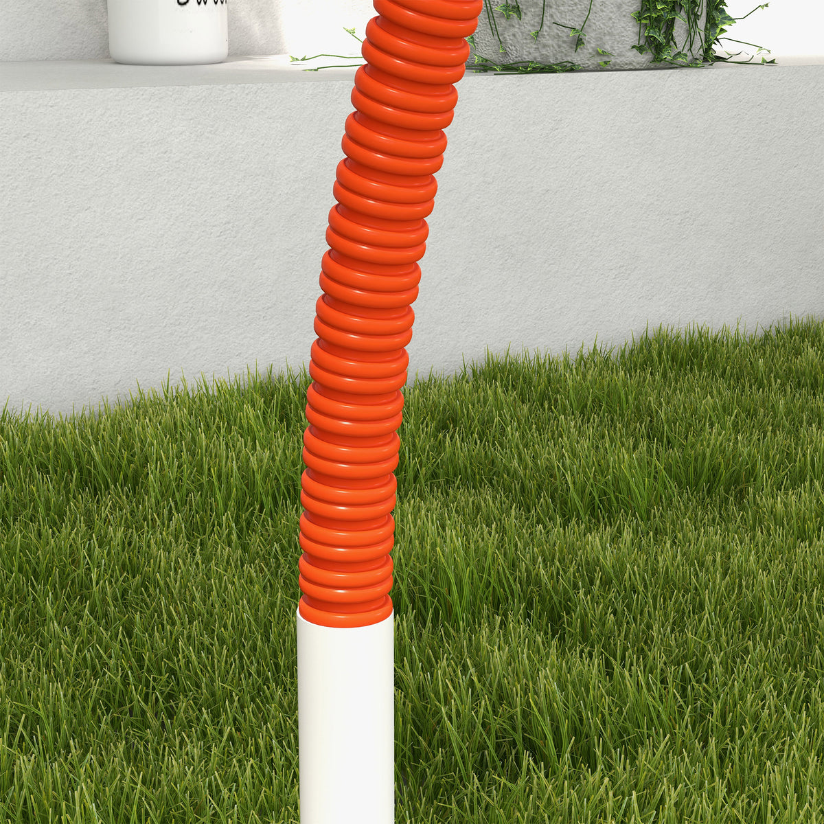 Koiran agility-setti 4 osaa maapiikeillä ja kantolaukulla, 89 x 69 x 99 cm, valkoinen/oranssi