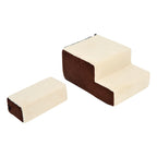 Lemmikin portaat 3 askelmaa, pehmeä pluchepäällinen, irrotettava yläaskelma, 15 kg asti, beige
