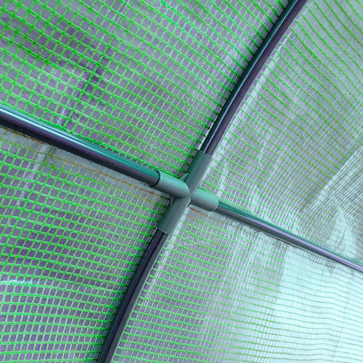 Seinää vasten asetettava kasvihuone rullaovella ja verkkoikkunoilla, 200 x 100 x 215 cm, vihreä