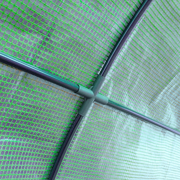 Seinää vasten asetettava kasvihuone rullaovella ja verkkoikkunoilla, 200 x 100 x 215 cm, vihreä